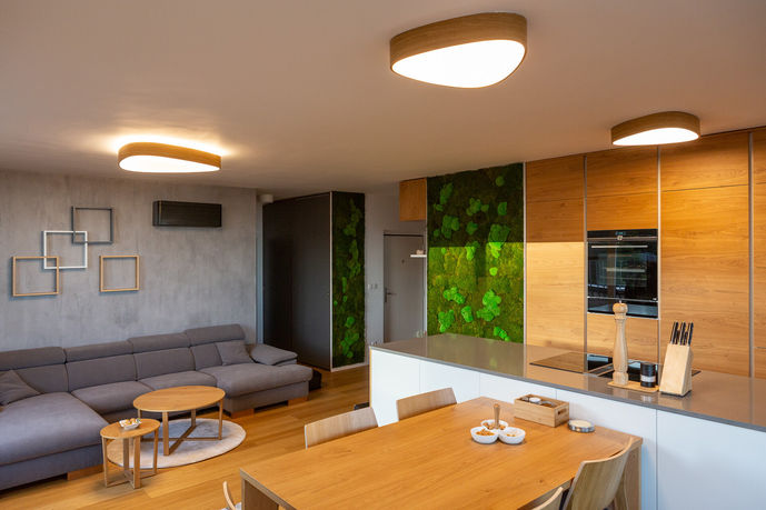 Lumilogy svietidlo na mieru model TRI, realizácie osvetlenia