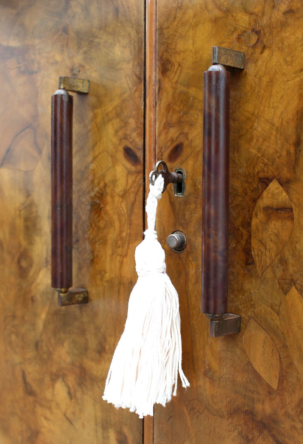 Thumbnail: An English  Art Deco Double Walnut Two Door Wardrobe, c1930