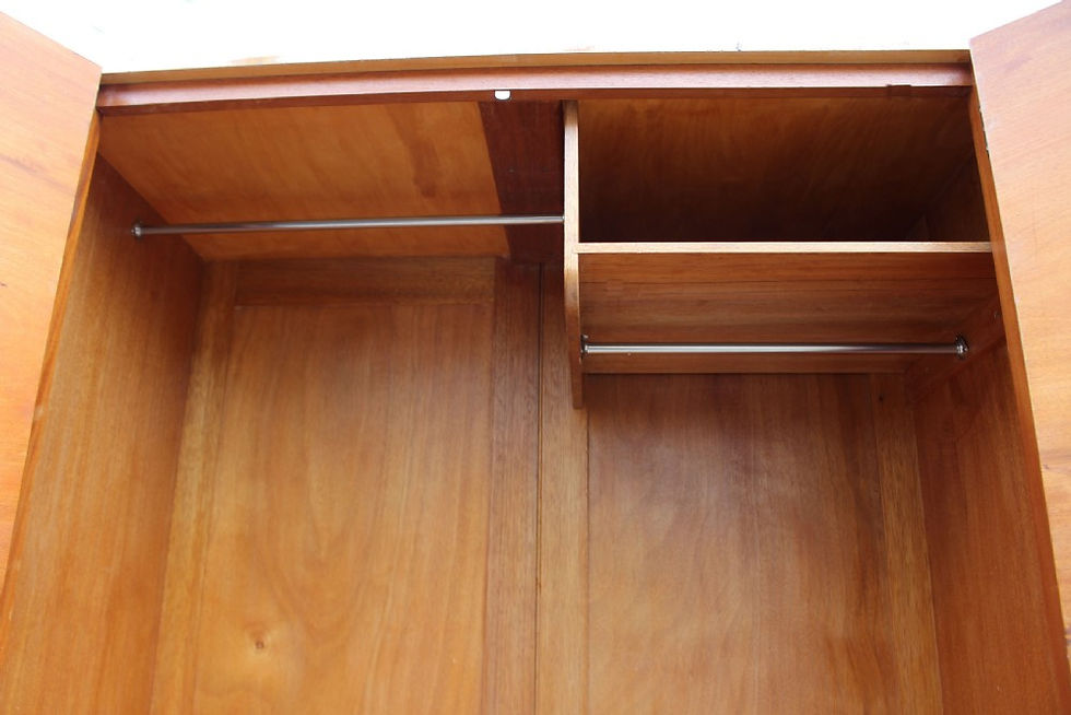Thumbnail: Art Deco Blonde Tiger Grain Birch Double Wardrobe, c1930