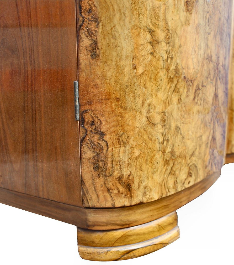 Thumbnail: Art Deco Heavily Figured Walnut Double Wardrobe, c1930