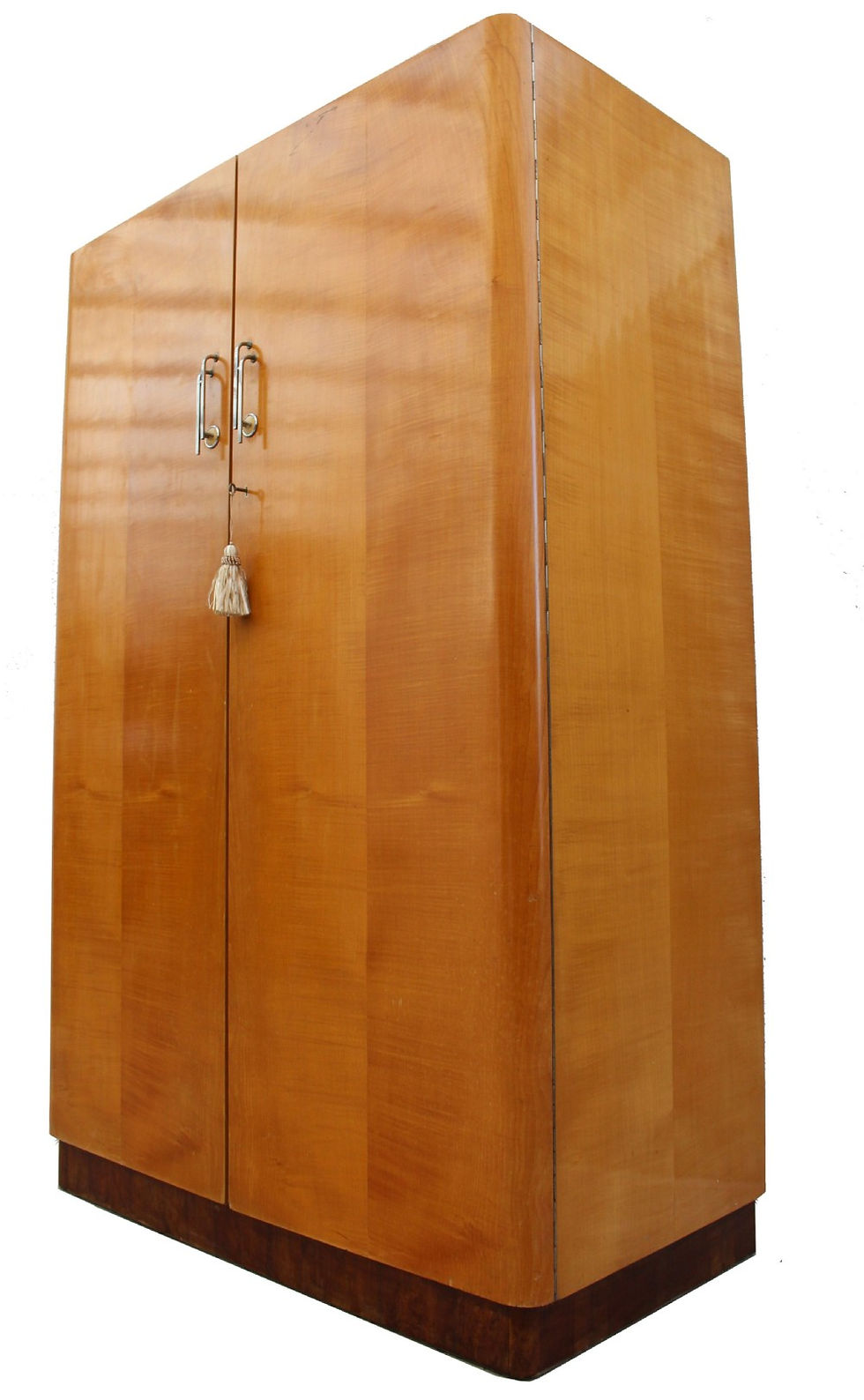 Thumbnail: Art Deco Double Wardrobe in Blonde Sycamore , c1930