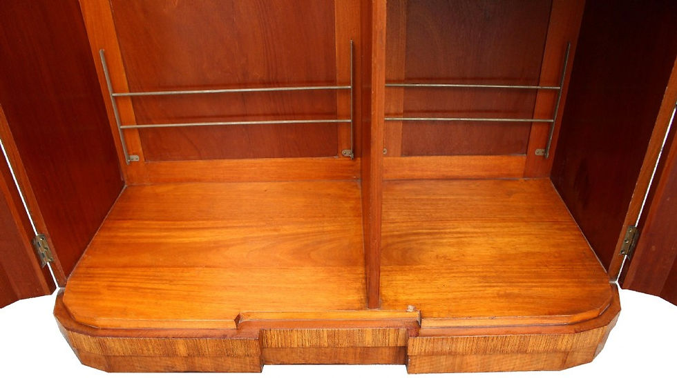 Thumbnail: Art Deco High Quality Walnut Double Wardrobe, c1930