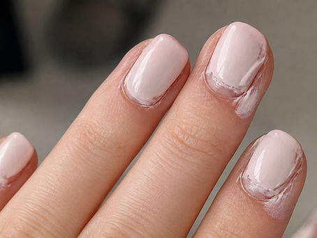 A smudged nail polish