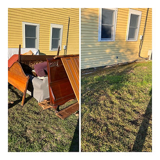 Before and after of a junk removal in Framingham, Ma 