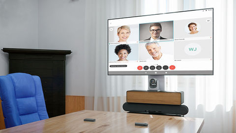 Technology refurbishment meeting room shure mic video call yamaha Sound Bar