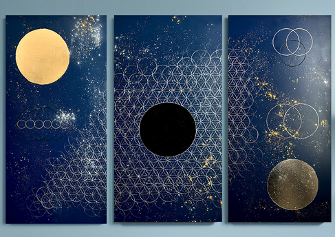 Flower of Beginning, Acrylic on Wooden Panels, 2024
