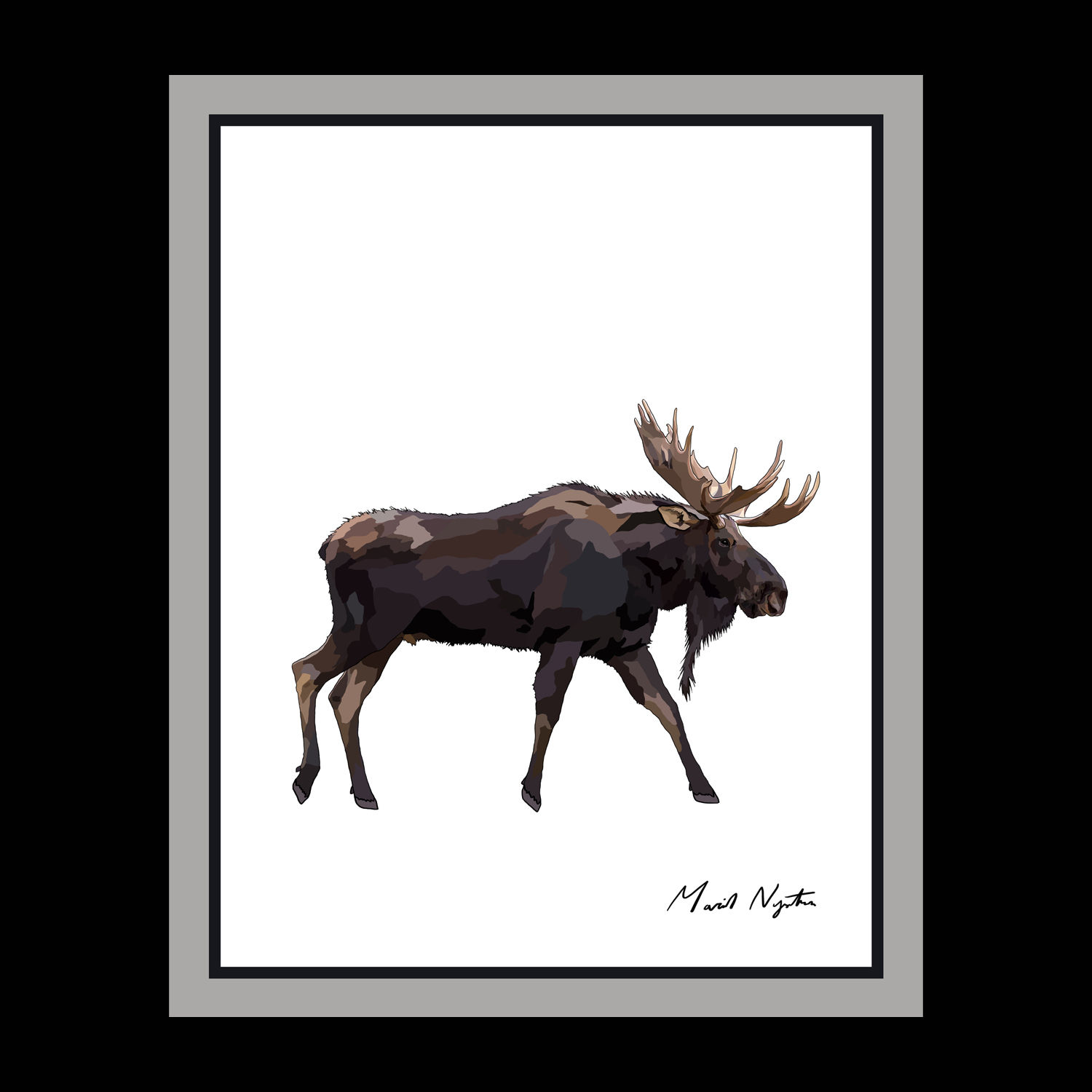"Moose - Mountain Animal Series" Giclee Paper Print
