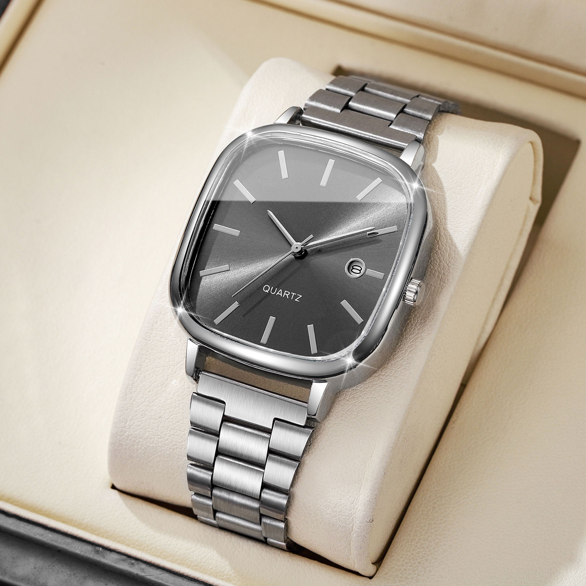 Relógio Masculino Quadrado com Movimento Quartz