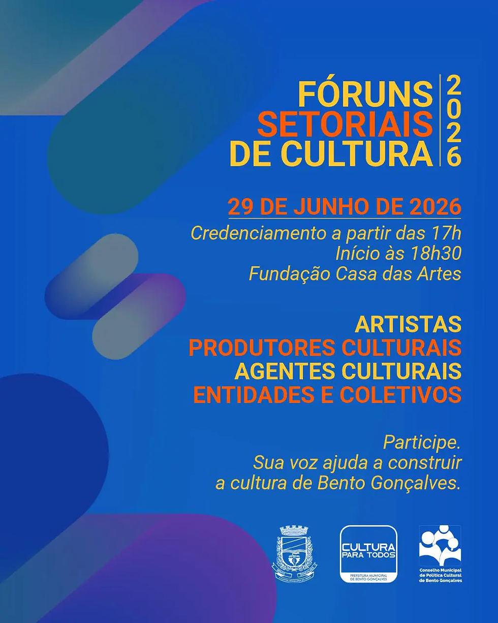 Fóruns Setoriais de Cultura ocorrem no dia 29 de junho na Fundação Casa das Artes
