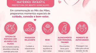 Centro Materno Infantil realiza programação com oficinas para as mães no mês de maio