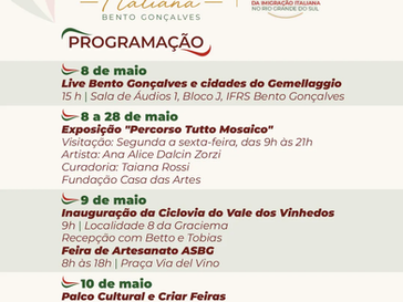 11ª Semana da Cultura, Arte e Gastronomia Italiana começa nesta sexta-feira com exposição, live e intensa programação cultural