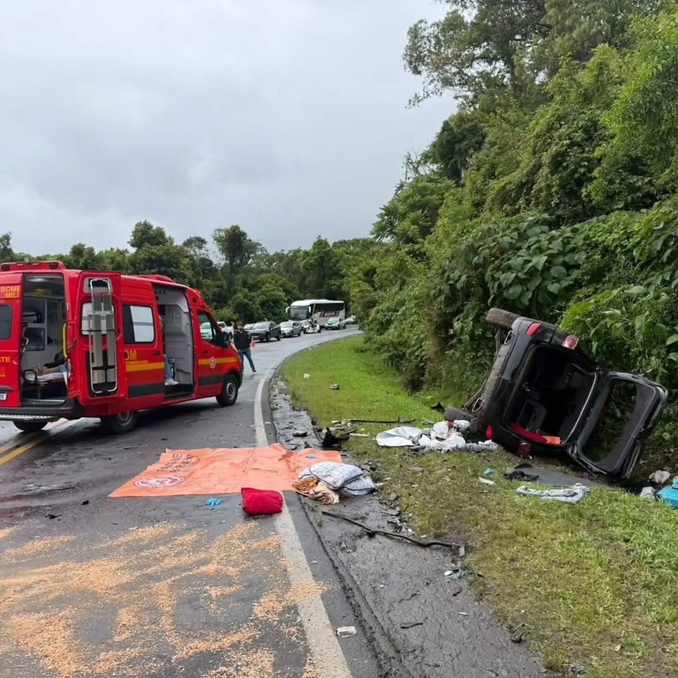 Sete pessoas ficam feridas em colisão na BR 470 em Bento Gonçalves