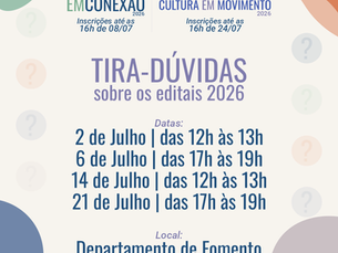 Secretaria de Cultura promove encontros de tira-dúvidas sobre editais que somam R$ 1,1 milhão em investimentos