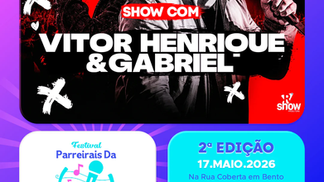 Rua Coberta recebe a grande final do 2º Festival Parreirais da Canção neste domingo e programação conta com show de Vitor Gabriel & Gabriel