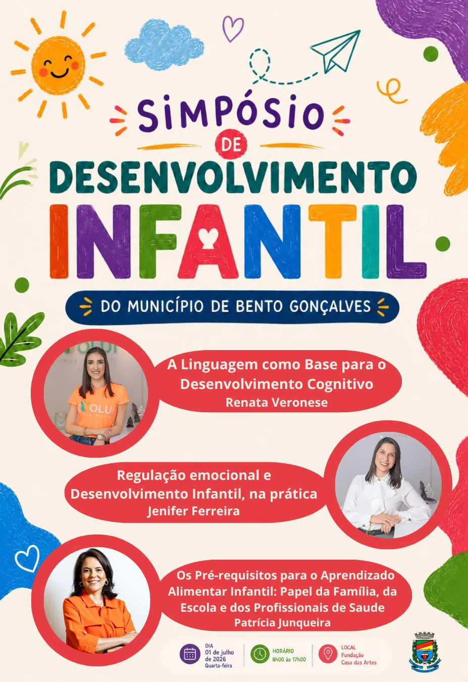 Simpósio de Desenvolvimento Infantil ocorre nesta quarta-feira, na Fundação Casa das Artes