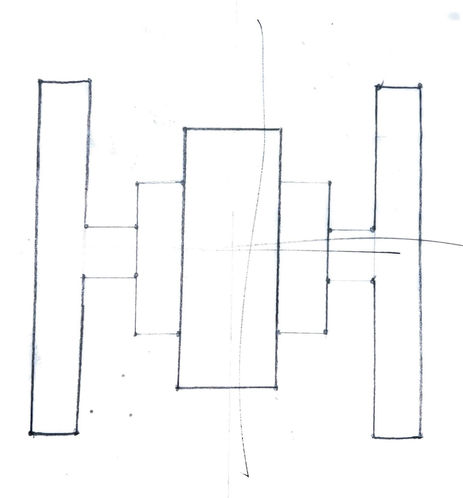 Abstract geometric composition of rectangles and lines exploring proportional relationships between point, line, and plane.