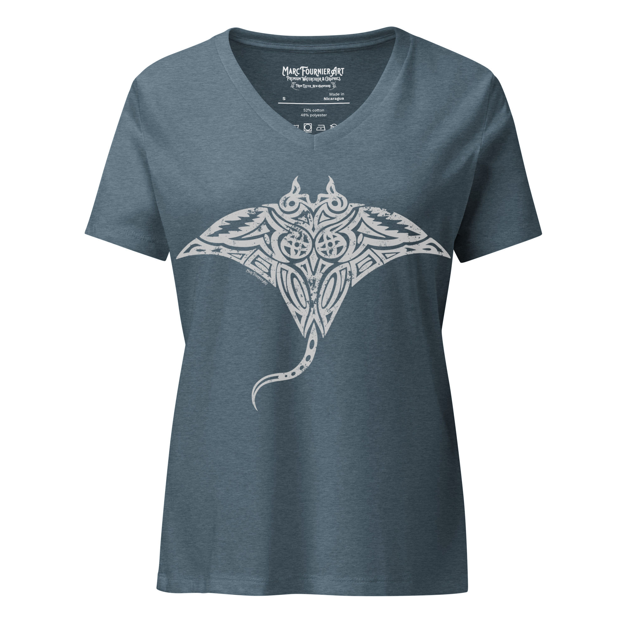 Bolt Stingray Tattoo Women’s Relaxed Bella + Canvas V-neck T-shirt