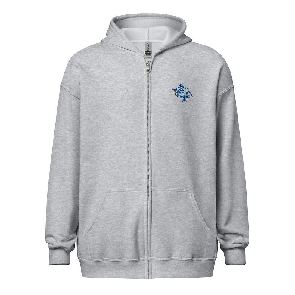 Thumbnail: Bolt Dolphin Embroidered Lizard Logo Unisex Heavy Blend Zip Hoodie