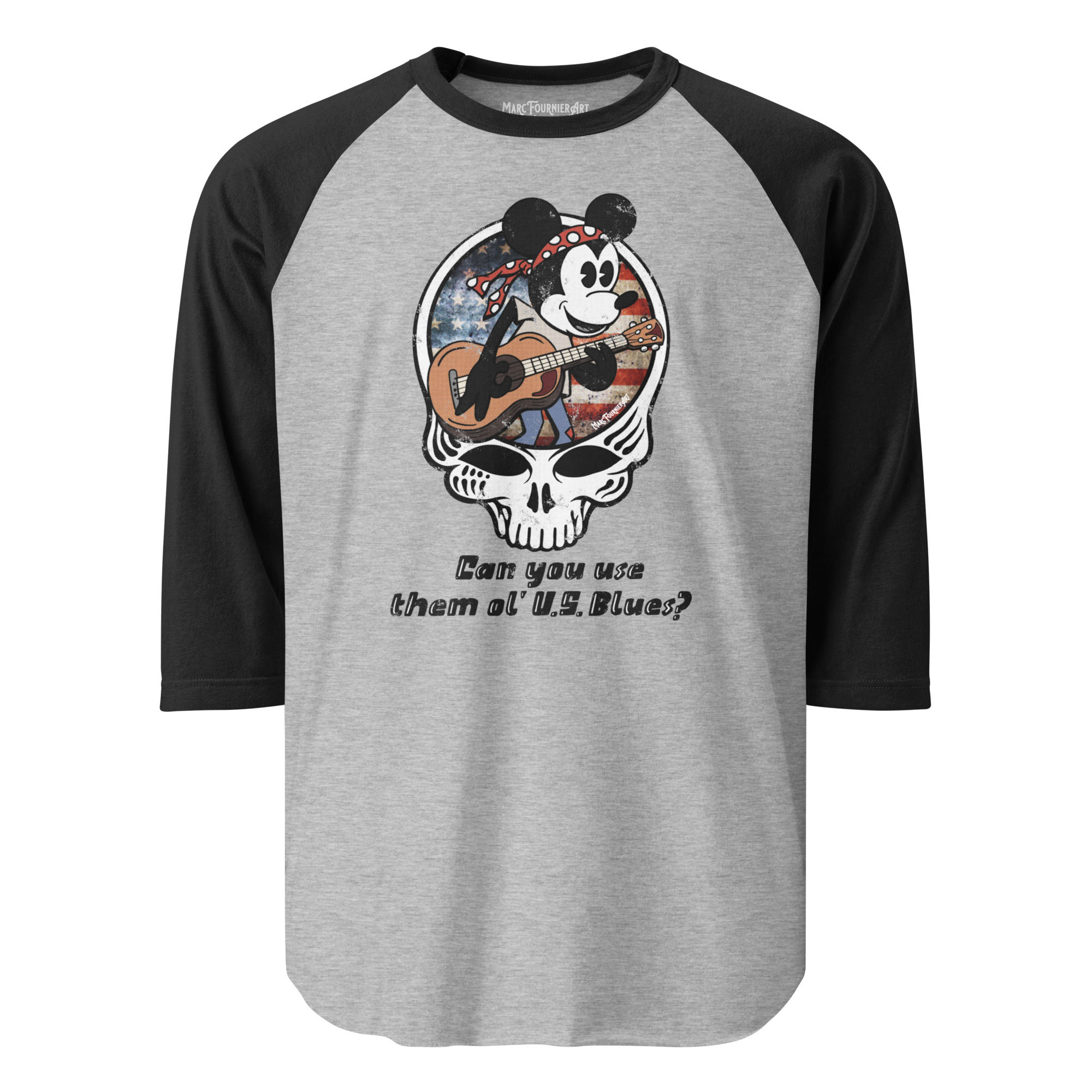 US Blues Vintage Mickey 3/4 Sleeve Raglan Baseball Shirt