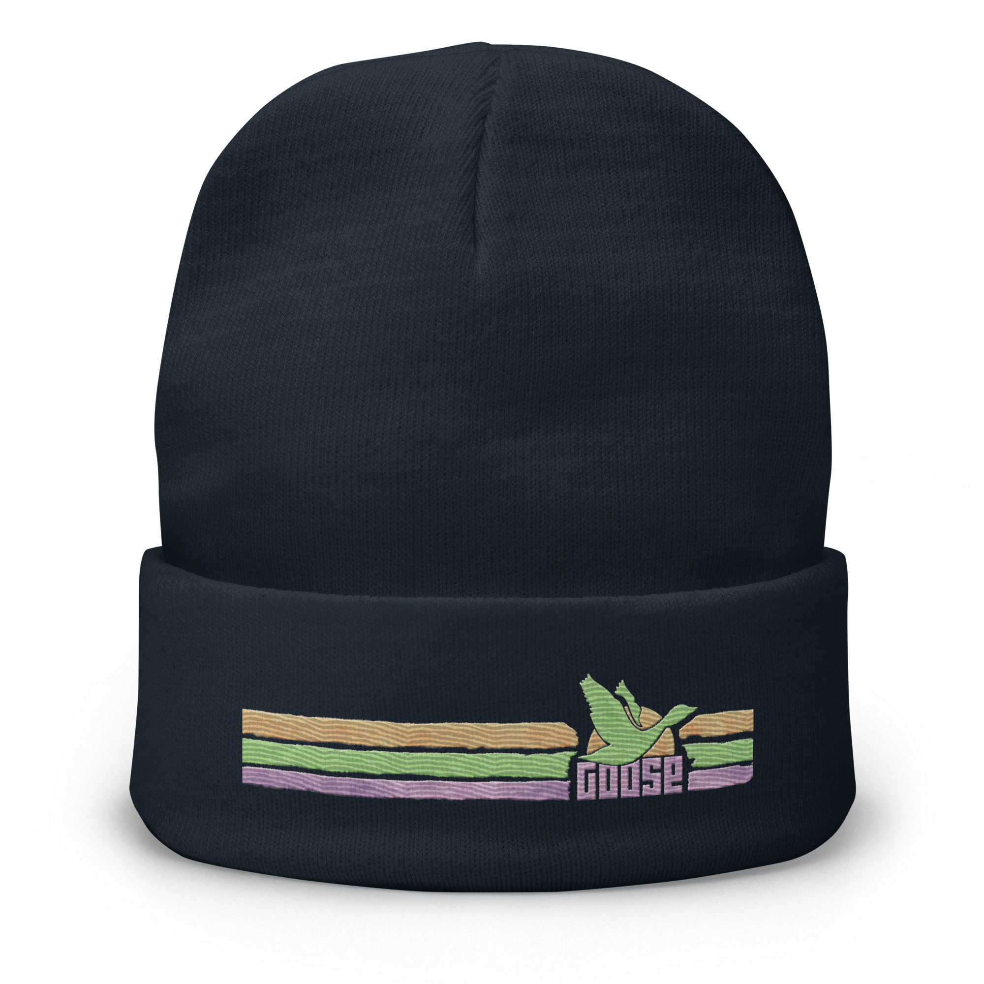 Custom Goose Band Stripes Embroidered Beanie
