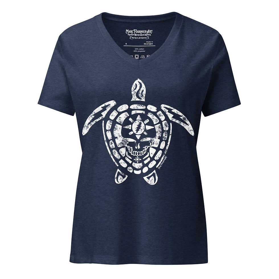 Thumbnail: Steal Your Turtle Tattoo Women’s Bella + Canvas Relaxed V-neck T-shirt