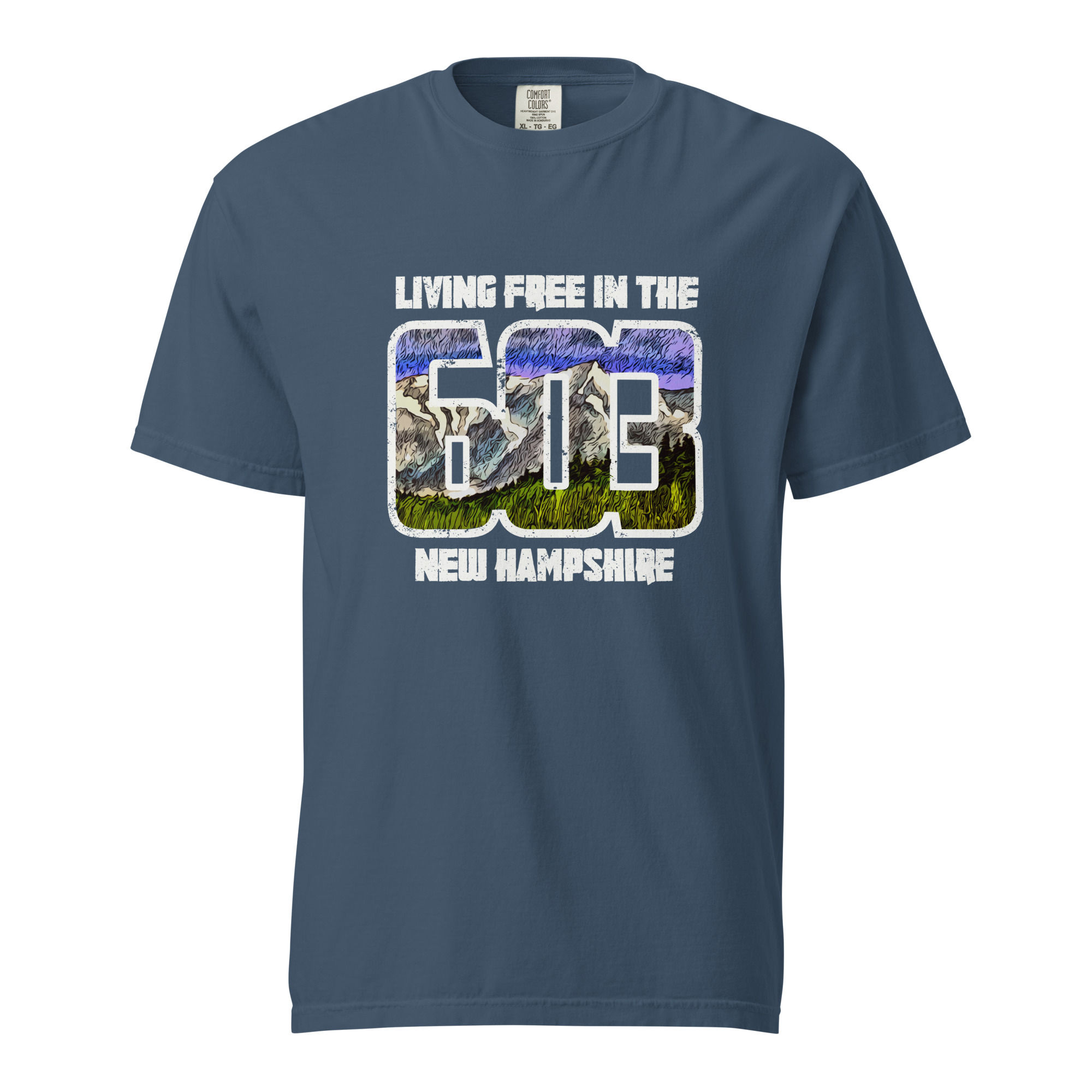 New Hampshire Living Free Franconia Notch Comfort Colors Garment Dyed T-shirt