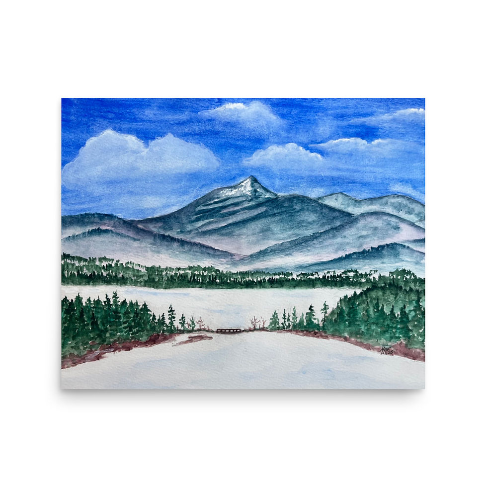 Thumbnail: Mt. Chocorua New Hampshire Winter Watercolor Art Print