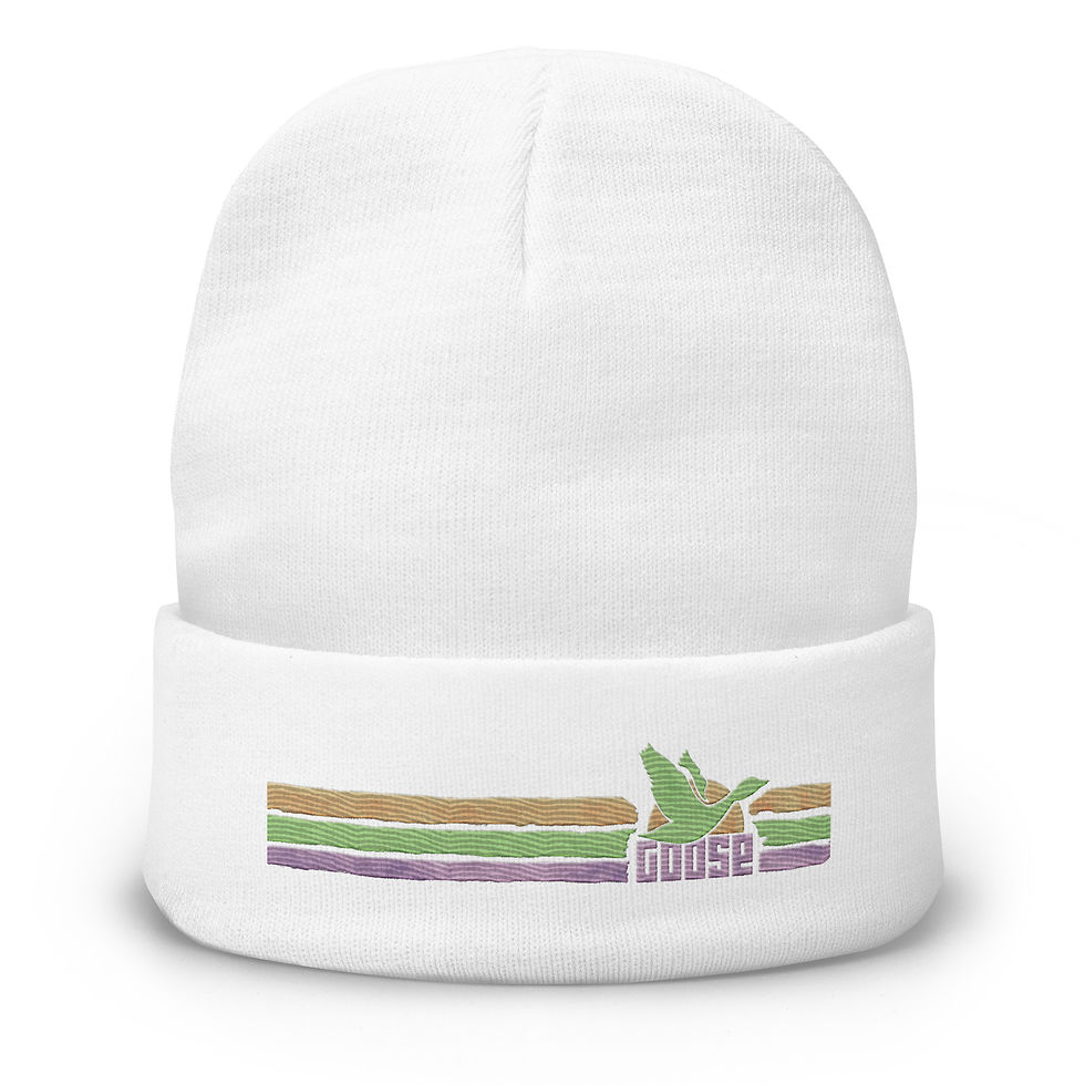 Thumbnail: Custom Goose Band Stripes Embroidered Beanie
