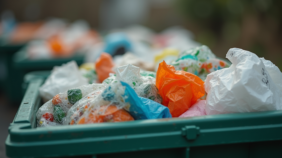 Close-up view of sorted recyclable materials ready for pickup