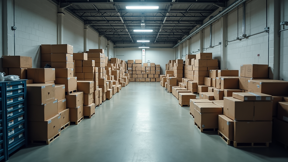 High angle view of a clean and organized commercial storage area after junk removal