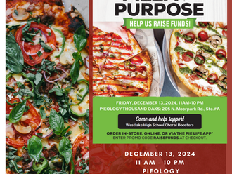Friday, Dec. 13, kick off the start of holiday break with a Pizza from Pieology & support our Westlake Choir Department!