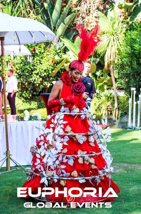Champagne dress hostess at Euphoria Global Events' luxury celebration
