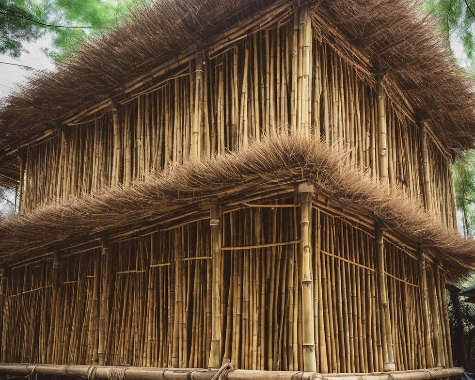 Eco-friendly bamboo building showcasing sustainable architecture