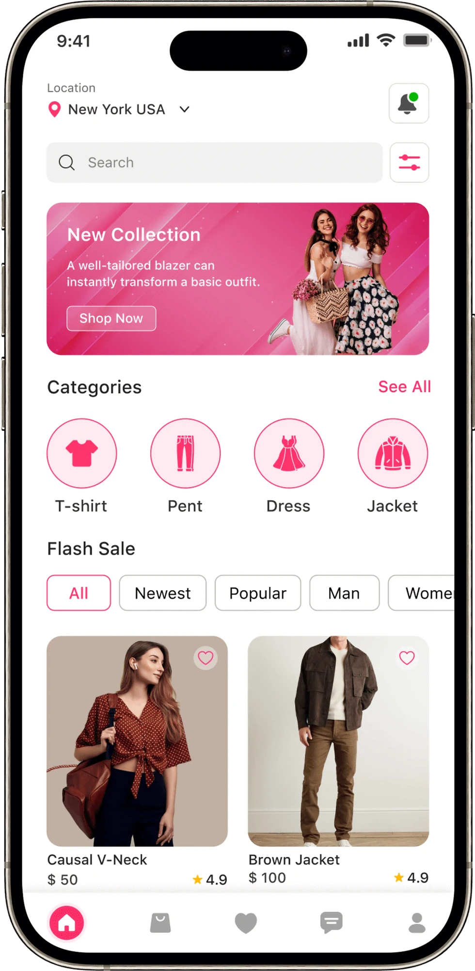 Marketplace app screen with product details & pricing
