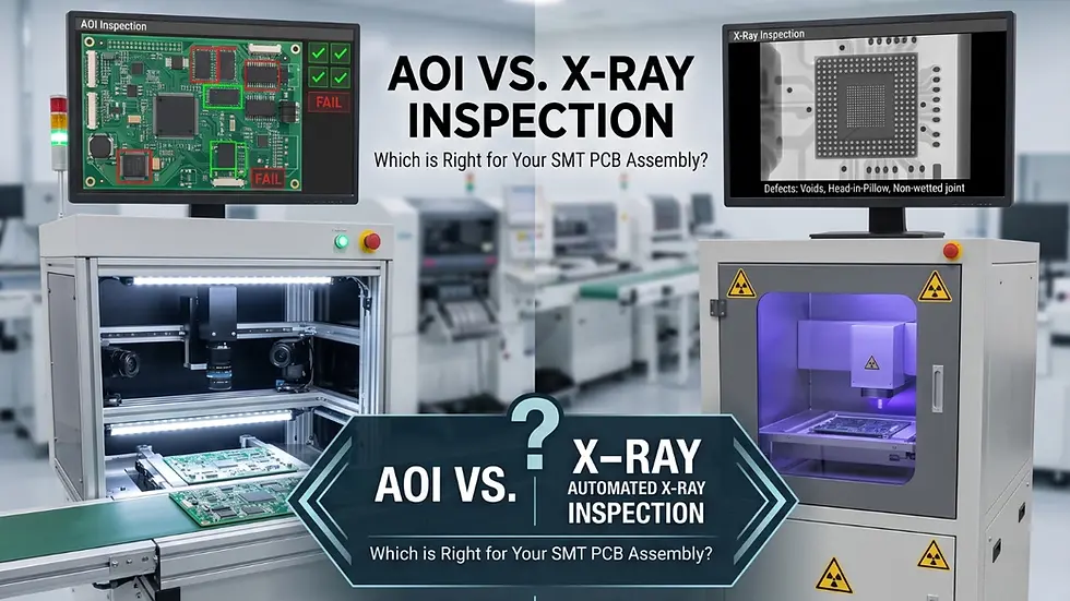 Comparing AOI and automated X-ray inspection in PCB assembly quality control