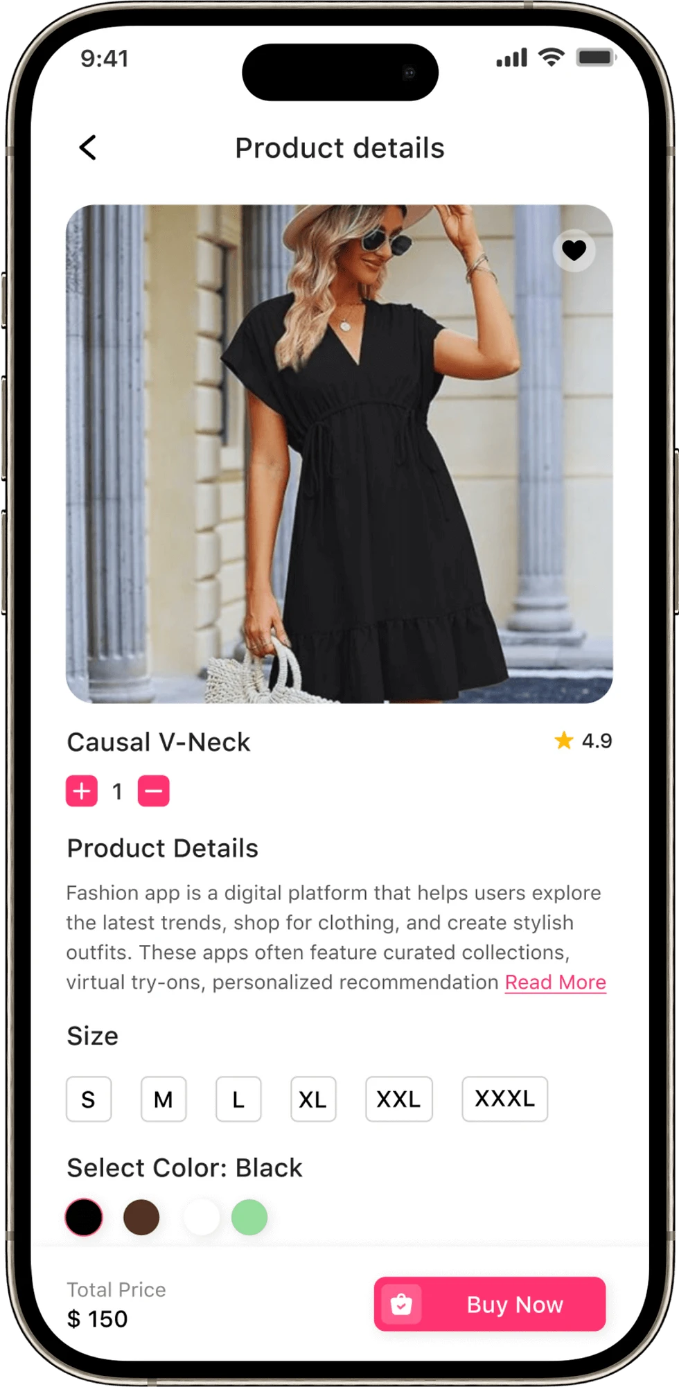 Marketplace app with product detail view buy now CTA