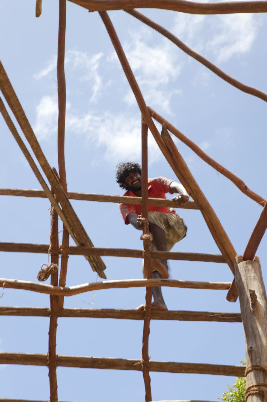 The roof under construction