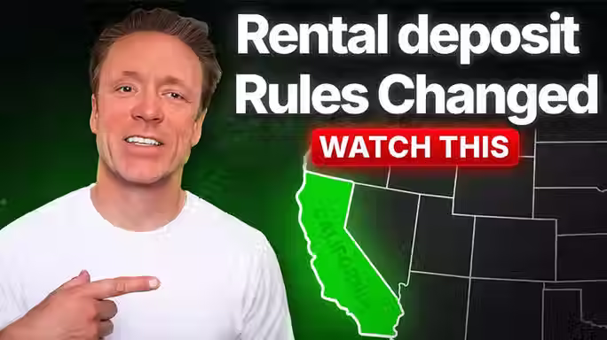 YouTube thumbnail for the video "Rental rules in California changed".