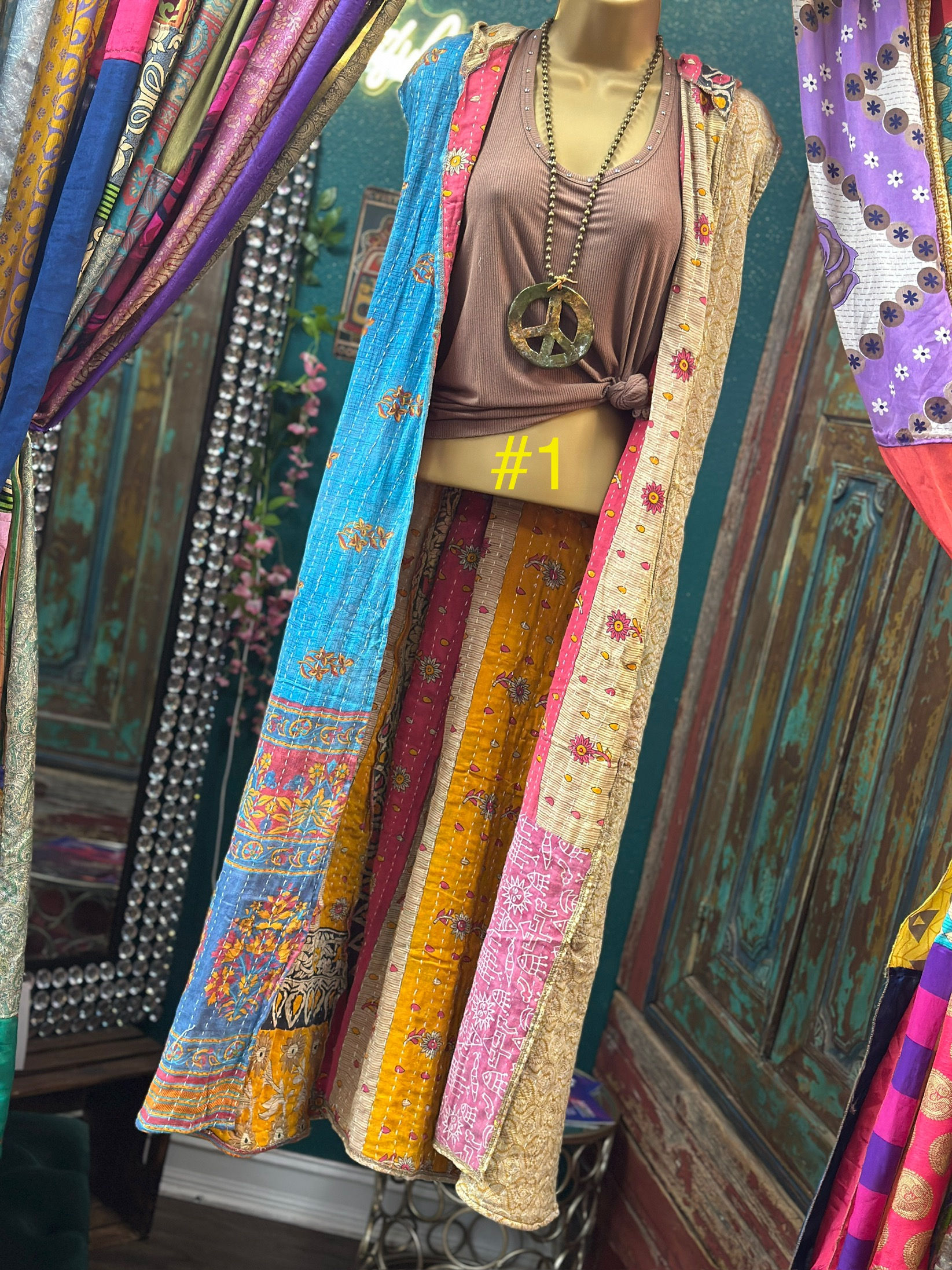 Bohemian Kantha Open Duster