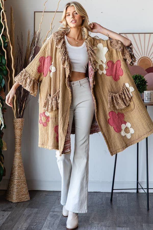 O&H - WASHED FLORAL PATCHWORK DUSTER