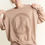 Thumbnail: Latte MineralWash Peace Sign Embroidered Sweatshirt