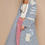 Thumbnail: V-neck flared sleeve lace denim cardigan top
