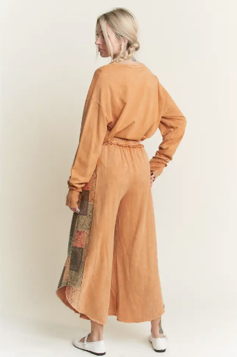 Thumbnail: J.Her - Butterscotch Pants Mineral Wash Paisley Cropped
