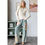 Thumbnail: WASHED FLOWER PATCHWORK STRAIGHT DENIM JEANS