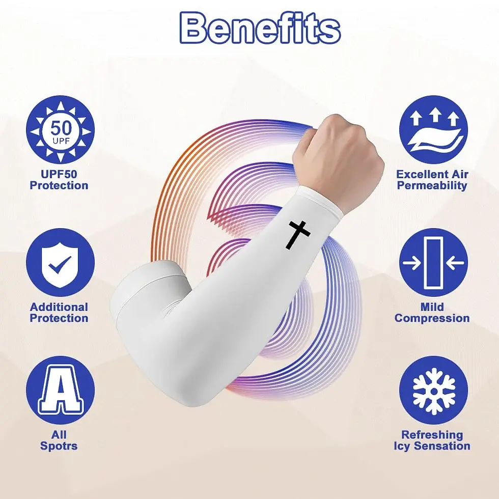Thumbnail: Christian Compression Arm Sleeve with Cross Design for Sports