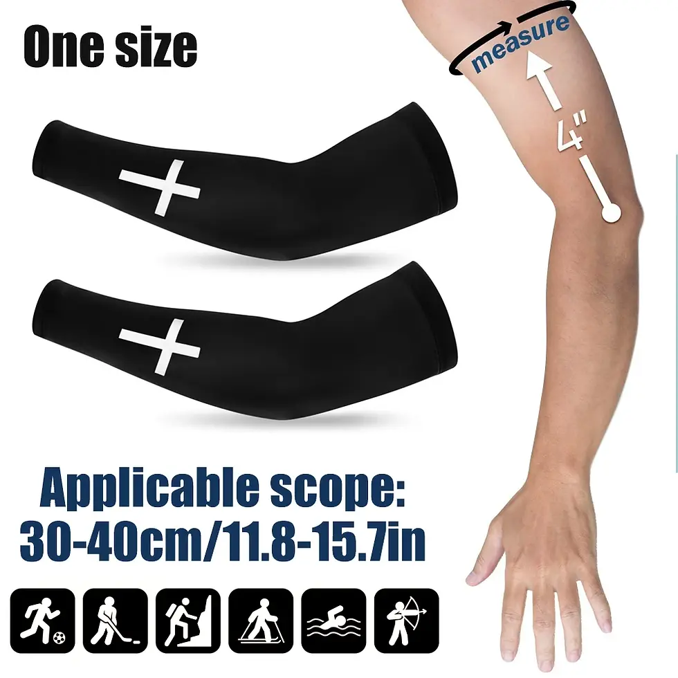 Thumbnail: Christian Compression Arm Sleeve with Cross Design for Sports