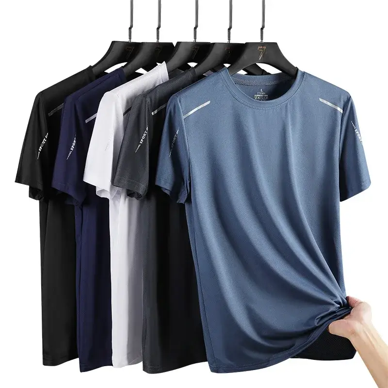 CHRLCK Men's Running Quick Drying T-Shirts Breathable Hiking Fishing Tees Soft