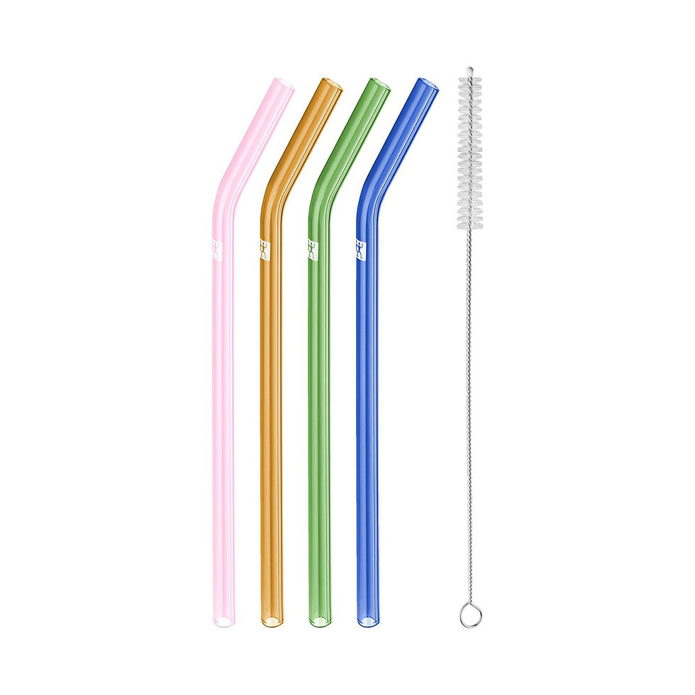 ZWILLING - Sorrento Glass Straws (5 pcs) - Curved