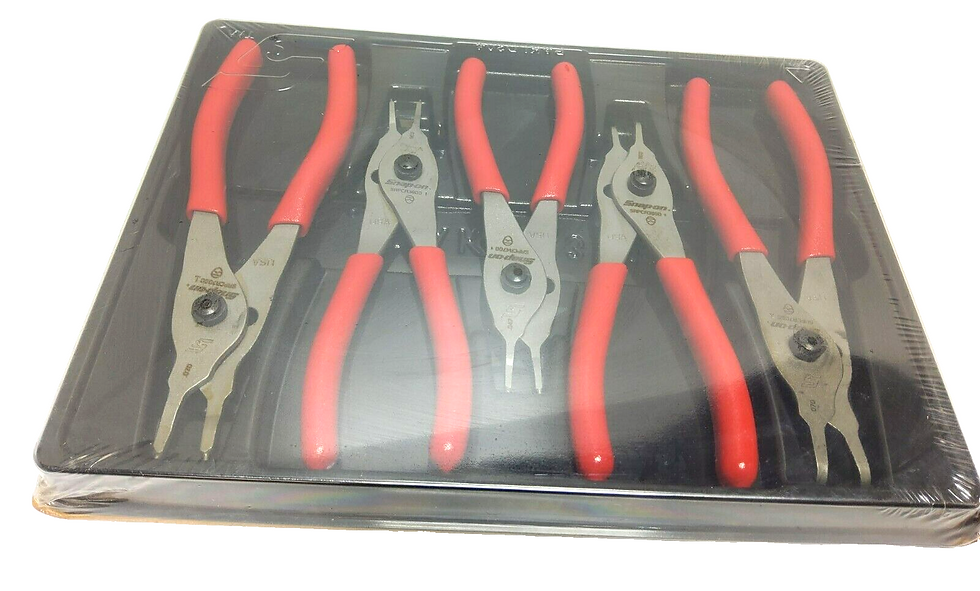 Thumbnail: New Snap-on™ 5-pc Retaining Ring Plier Set SRPCR105 Red Vinyl Grip Unused