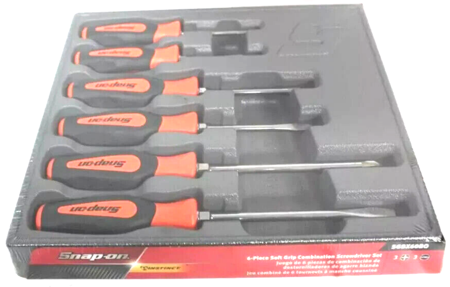 NEW Snap-on™ Instinct Orange Soft Handled 6-piece Screwdriver SET SGDX60BO